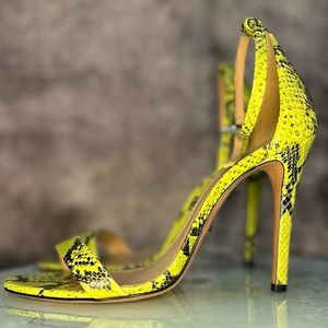 Neon sandals ankle strap heels
